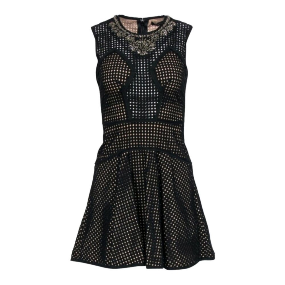 BCBGMaxAzria Black and Gold Mini Dress
